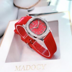Đồng hồ nữ Madocy chính hãng M81698 Silver Red đính đá 31mm